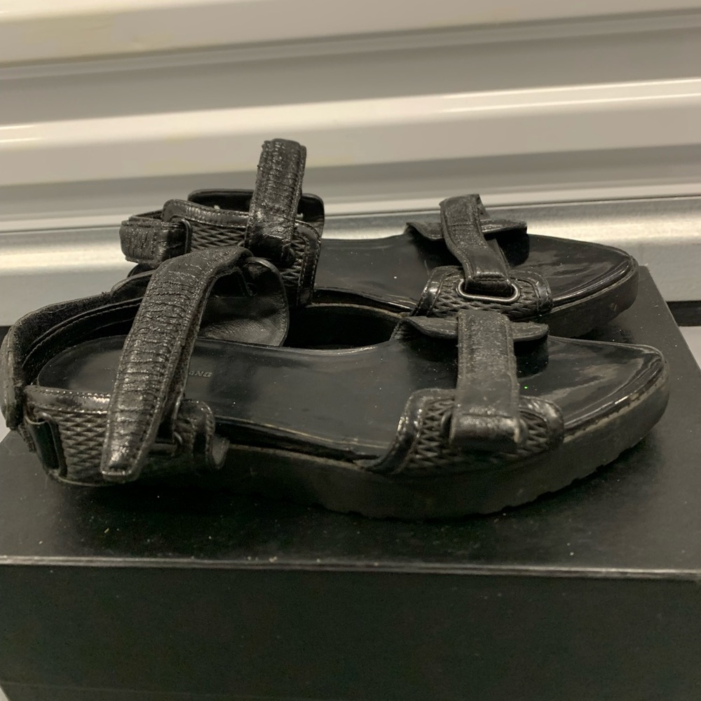 Alexander Wang Black Kids Sport Sandals with Velcro Straps